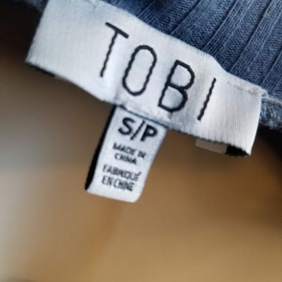 Tobi Blue Ribbed midi dress/Small - Picture 5 of 8